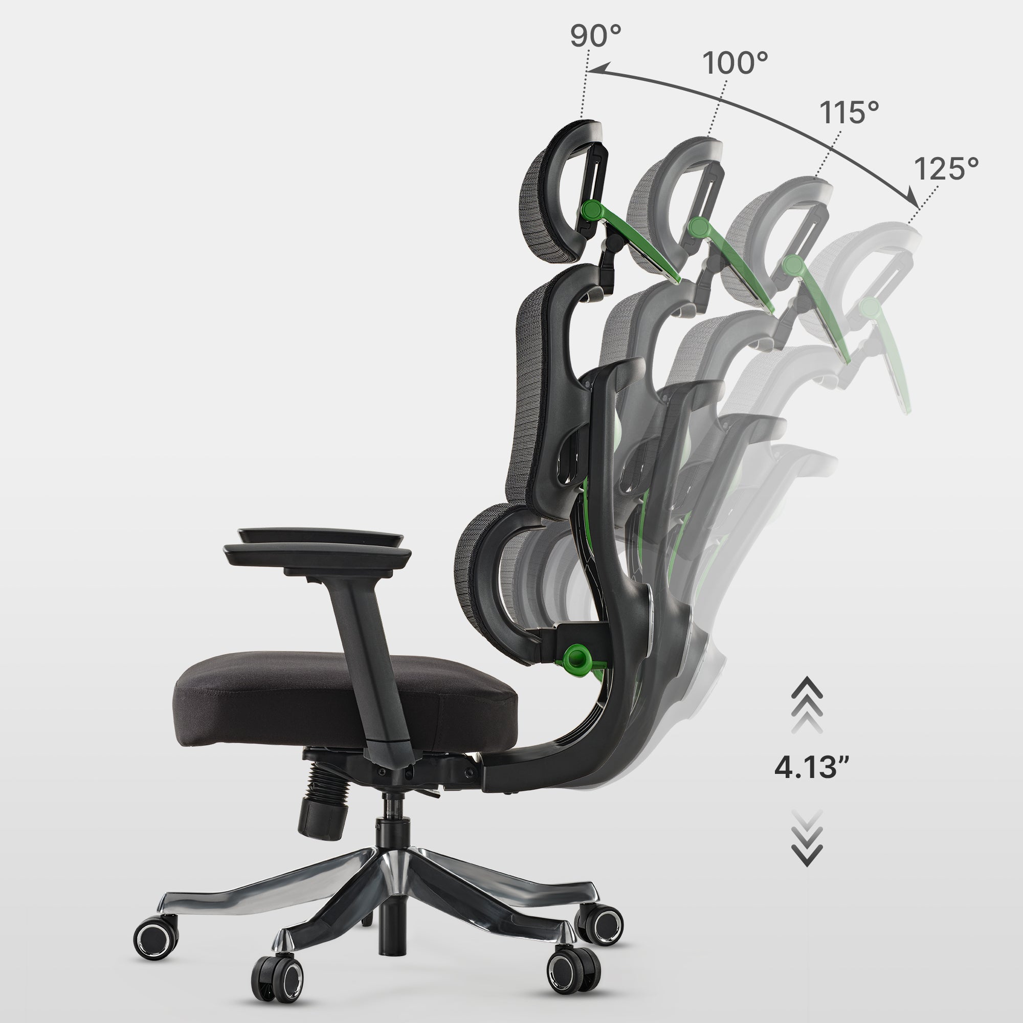Axion Ergonomic Hybrid Office Chair - Adjustable Lumbar Support & Breathable Mesh Back for Home & Workspace Comfort