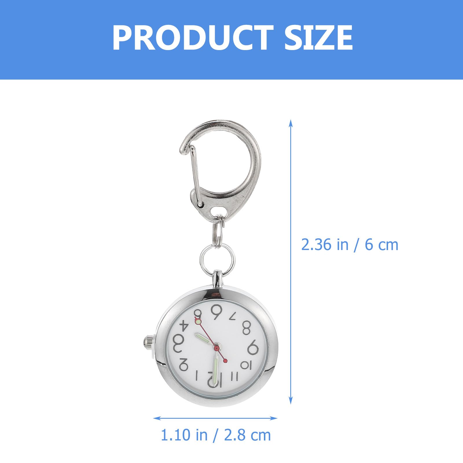 Clip On Hanging Lapel Watch for Nurses & Doctors - Retractable Digital Nurse Fob Watch with Night Glow - Perfect for Medical Professionals & Students (Silver) | Ideal for Hospital Shifts, Clinical Rounds & Healthcare Work