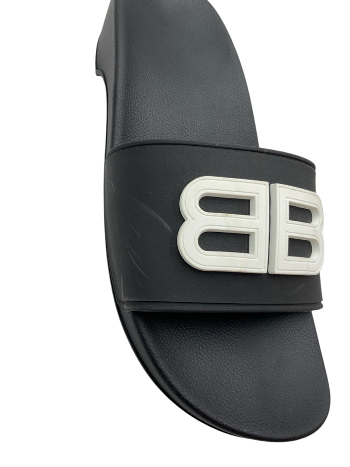 Balenciaga Pool BB Wedge Slides for Women | Size 38 (US 8) | Comfortable Summer Sandals for Beach, Pool & Casual Outings