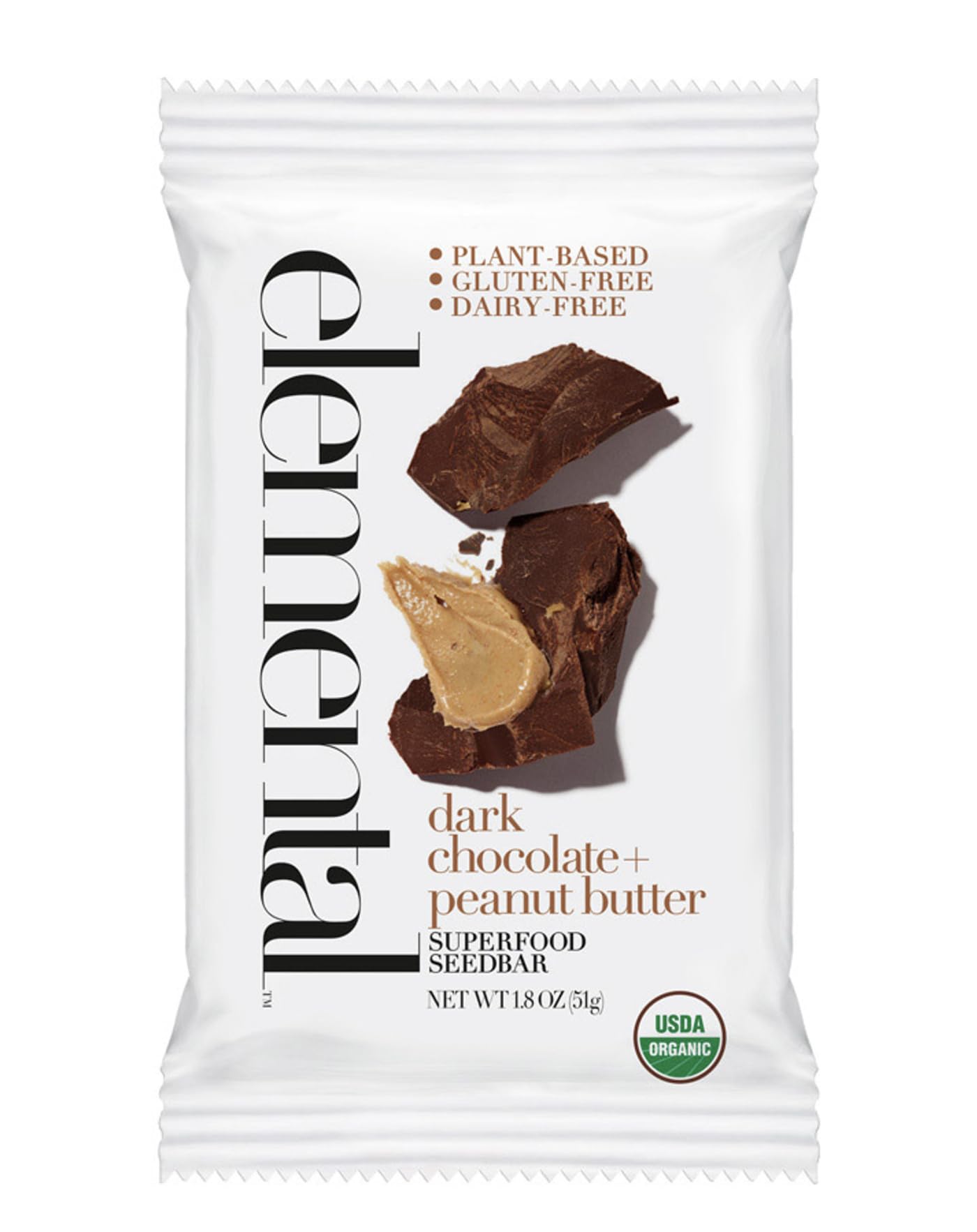 Organic Superfood Seed Bar - Dark Chocolate Peanut Butter, 1.8oz (12 Pack) | Non-GMO, Gluten Free, Dairy Free, Vegan Snacks | Perfect for Hiking, Office Snacks & Healthy On-the-Go Energy