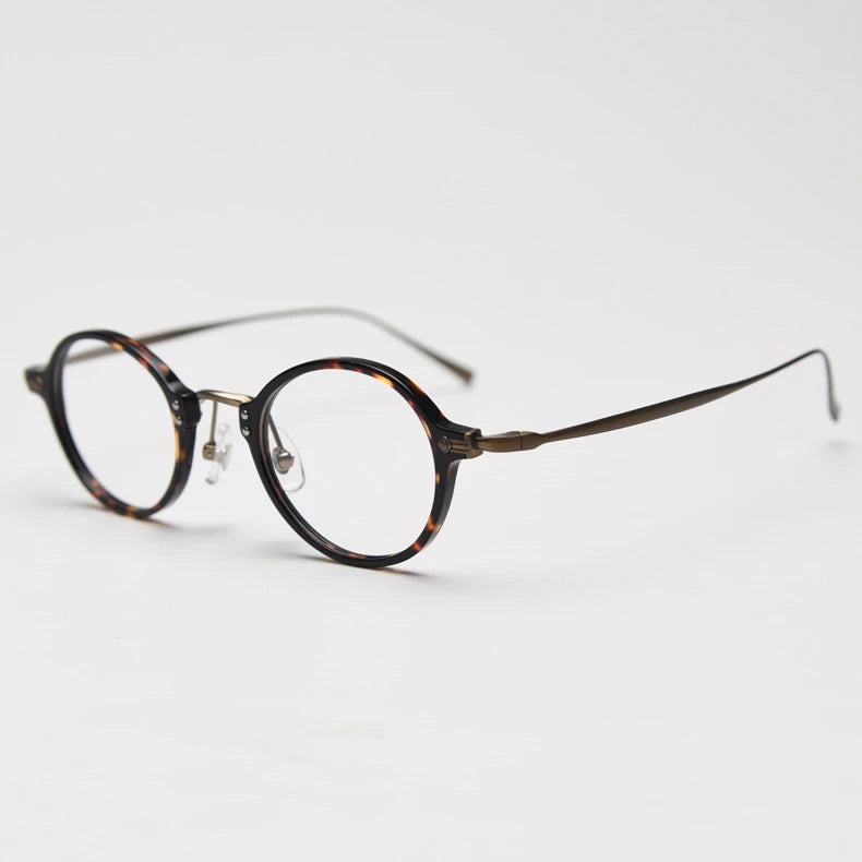 CCspace Unisex Full Rim Small Round Acetate Eyeglasses 57268 - Lightweight & Durable Frame for Reading, Computer Use & Everyday Wear