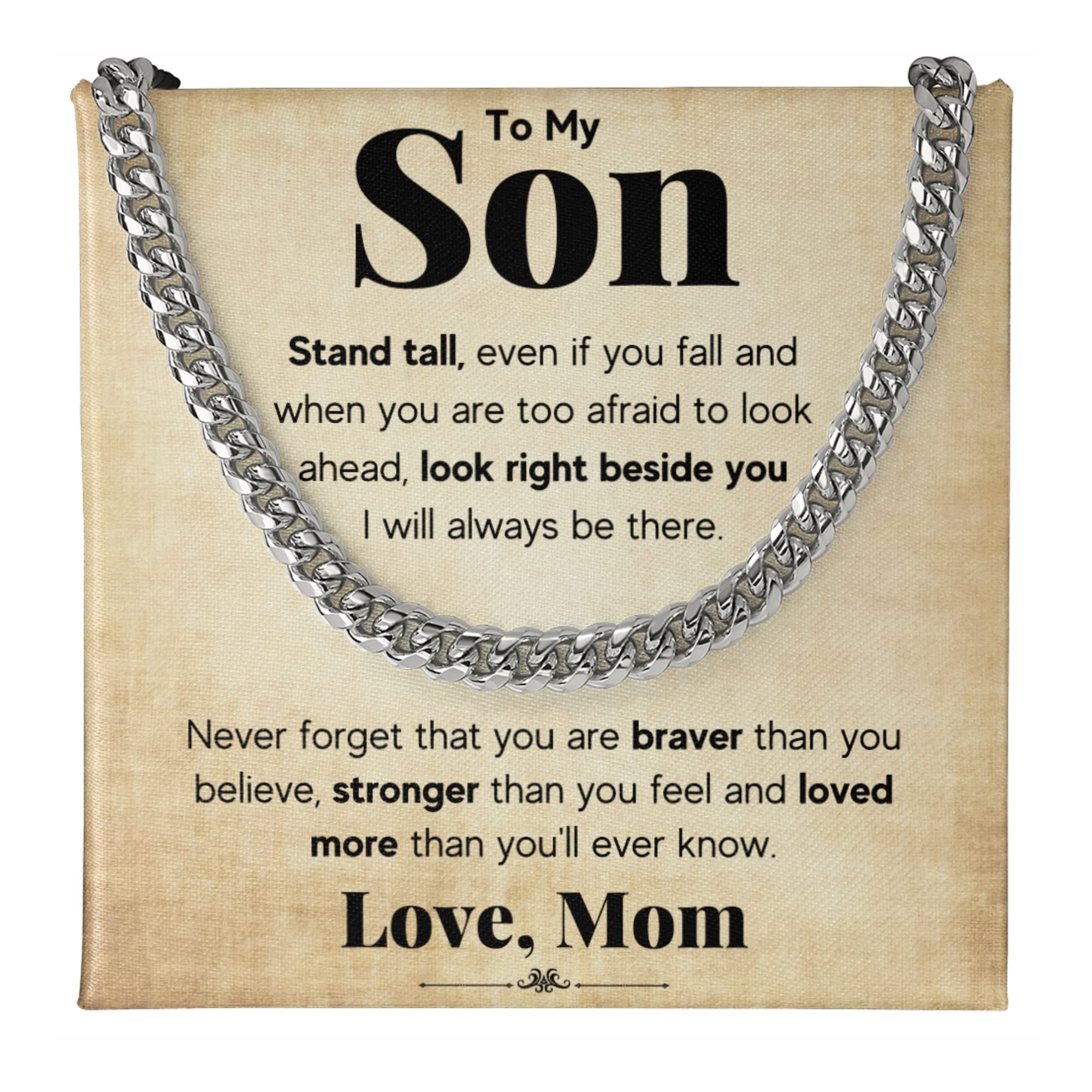 Mom & Son Cuban Link Necklace - Graduation Christmas Gift for Him