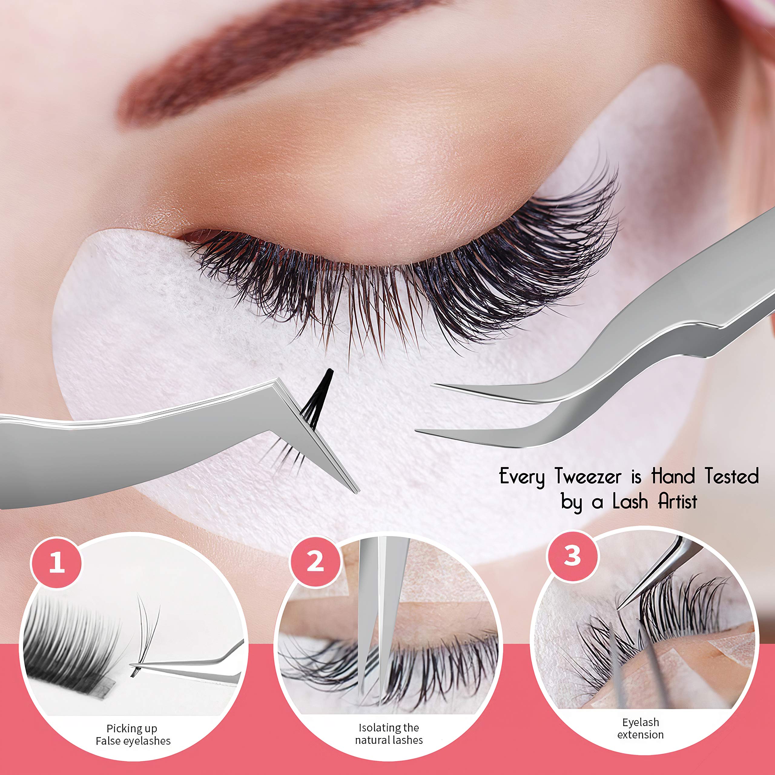 SIVOTE Professional Eyelash Extension Tweezers - Volume, Isolation & Classic Lash Tools for Salon & Home Use - Perfect for Lash Artists & DIY Beauty Enthusiasts