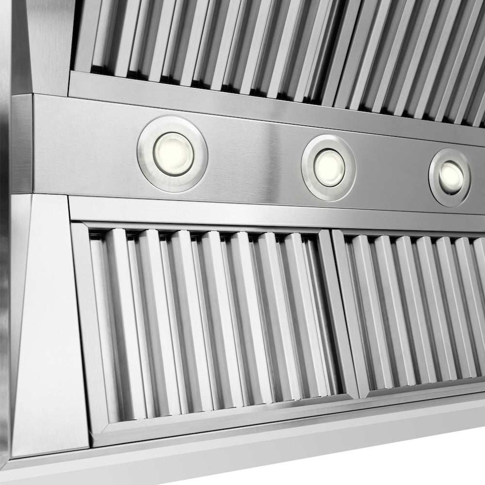 ZLINE 36 Inch Rustic Bright White Wooden Wall Mount Range Hood - 355WW 36 - Modern Kitchen Ventilation for Farmhouse & Rustic Style Homes