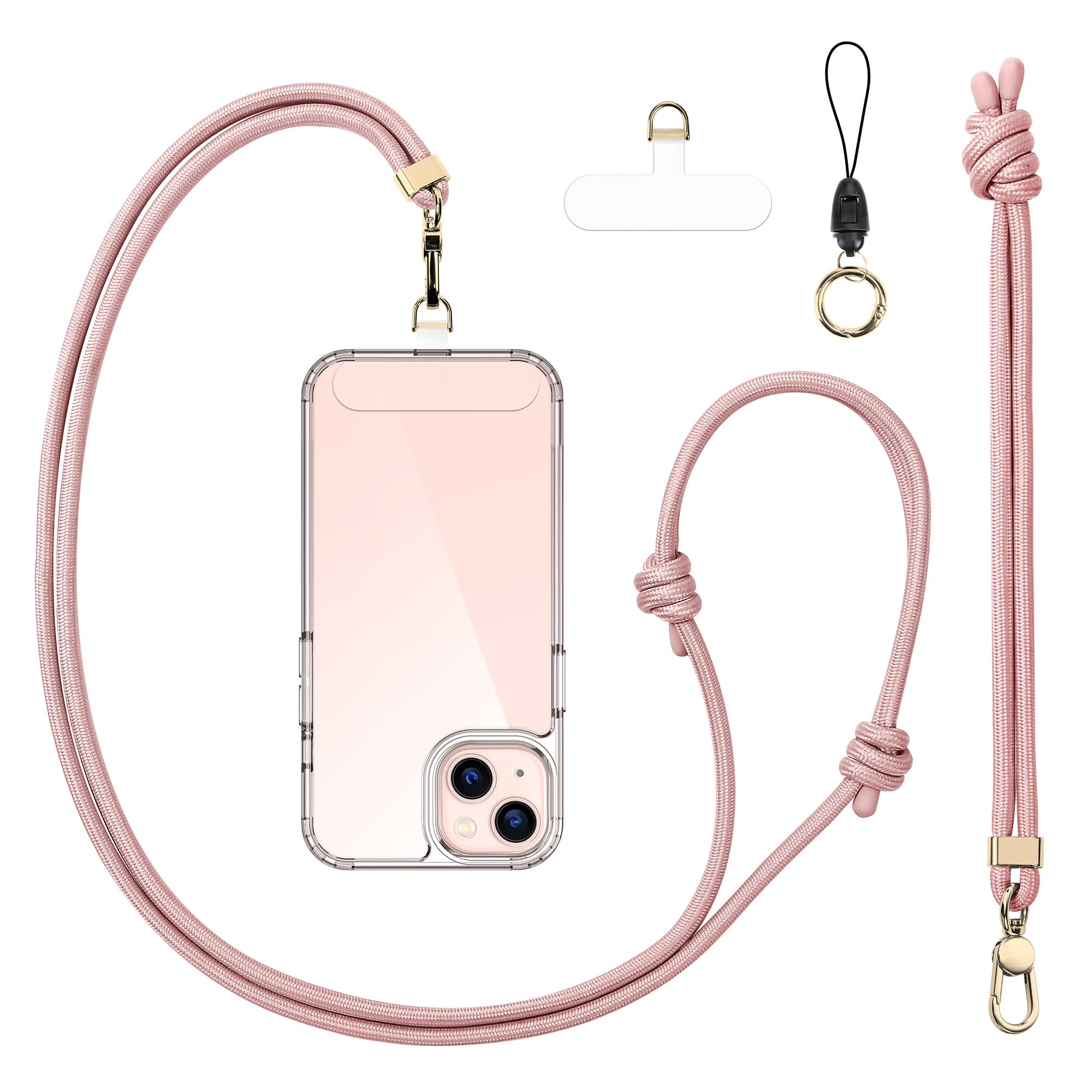 Adjustable Universal Phone Lanyard - Crossbody Neck Strap & Wrist Strap with Secure Clip for Smartphones | Perfect for Travel, Work, and Outdoor Activities