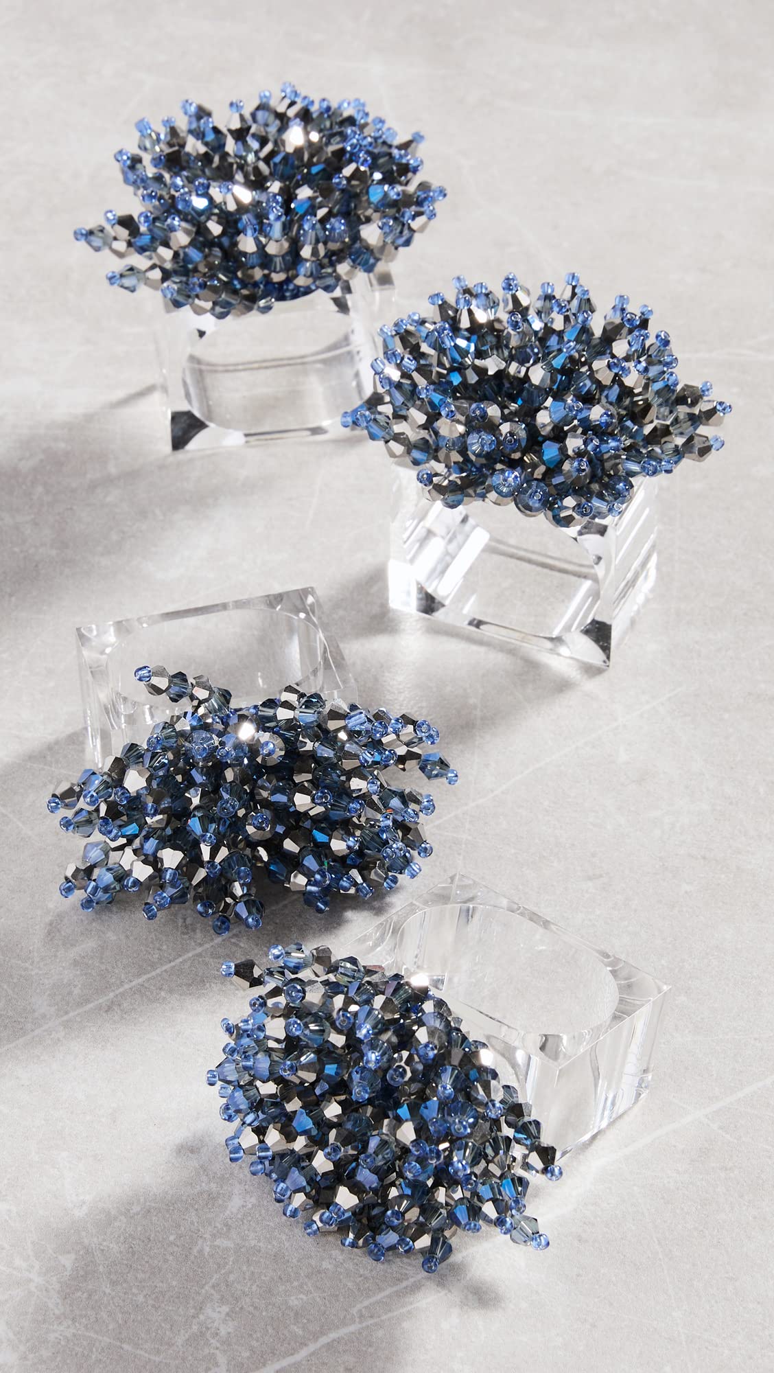 Kim Seybert Women's Elegant Set of 4 Crystal Napkin Rings - Perfect for Dinner Parties, Weddings & Holiday Table Decor