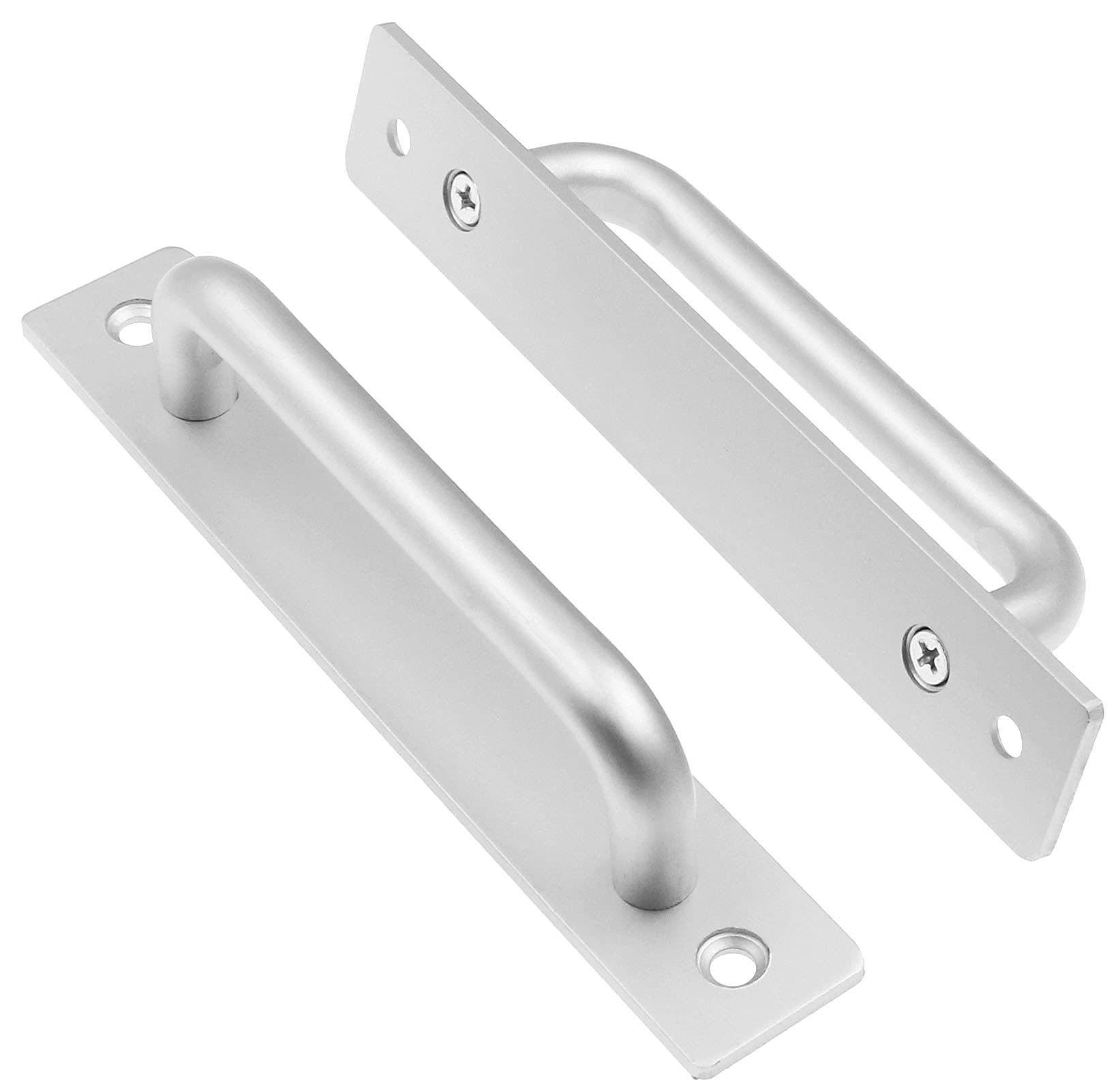2 Pack 5.9 Inch Sliding Barn Door Handles - Heavy Duty Aluminum Alloy Door Pull Handles for Barn Doors, Gates, Cabinets, Closets, Drawers & Garage Sheds - Silver Finish | Rust-Resistant & Easy Installation for Home, Office & Farm Use