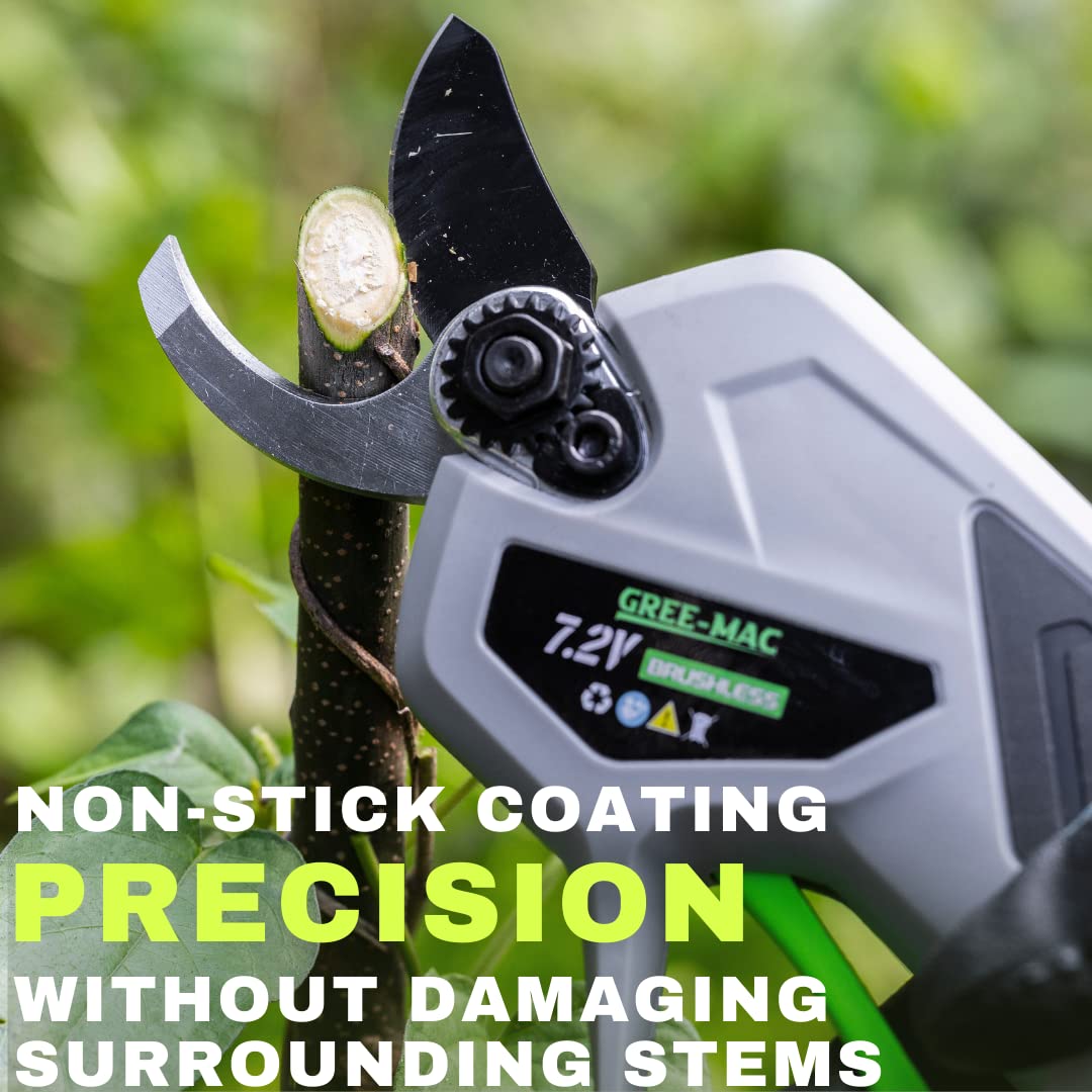 Professional Cordless Electric Pruning Shears - 7.2V Brushless Motor with 4.2AH Rechargeable Battery - 22mm (0.86 inch) Cutting Diameter - Ideal for Gardening, Landscaping, Vineyard & Orchard Maintenance