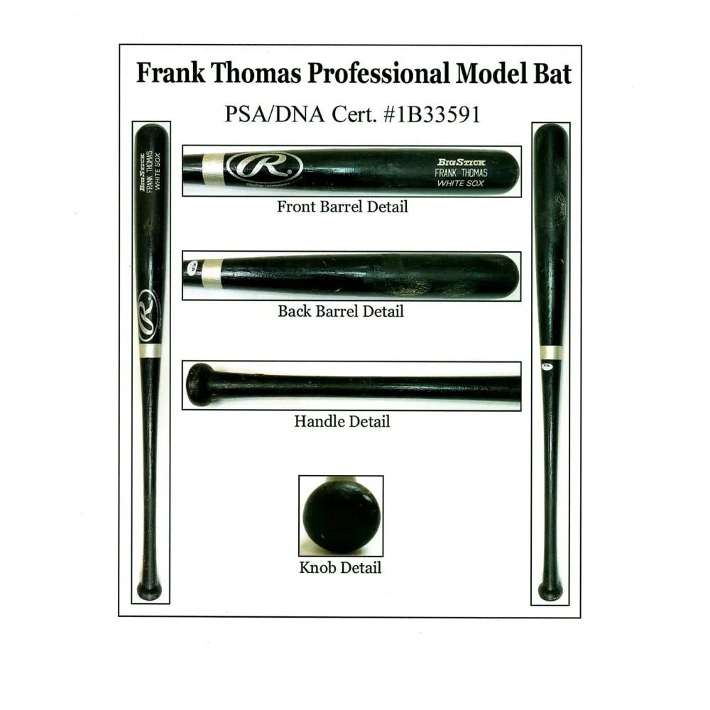 Frank Thomas Game Used 2001 Rawlings Baseball Bat - PSA/DNA Certified Grade 9 - Chicago White Sox Memorabilia - Perfect for Sports Collectors and Baseball Fans Display