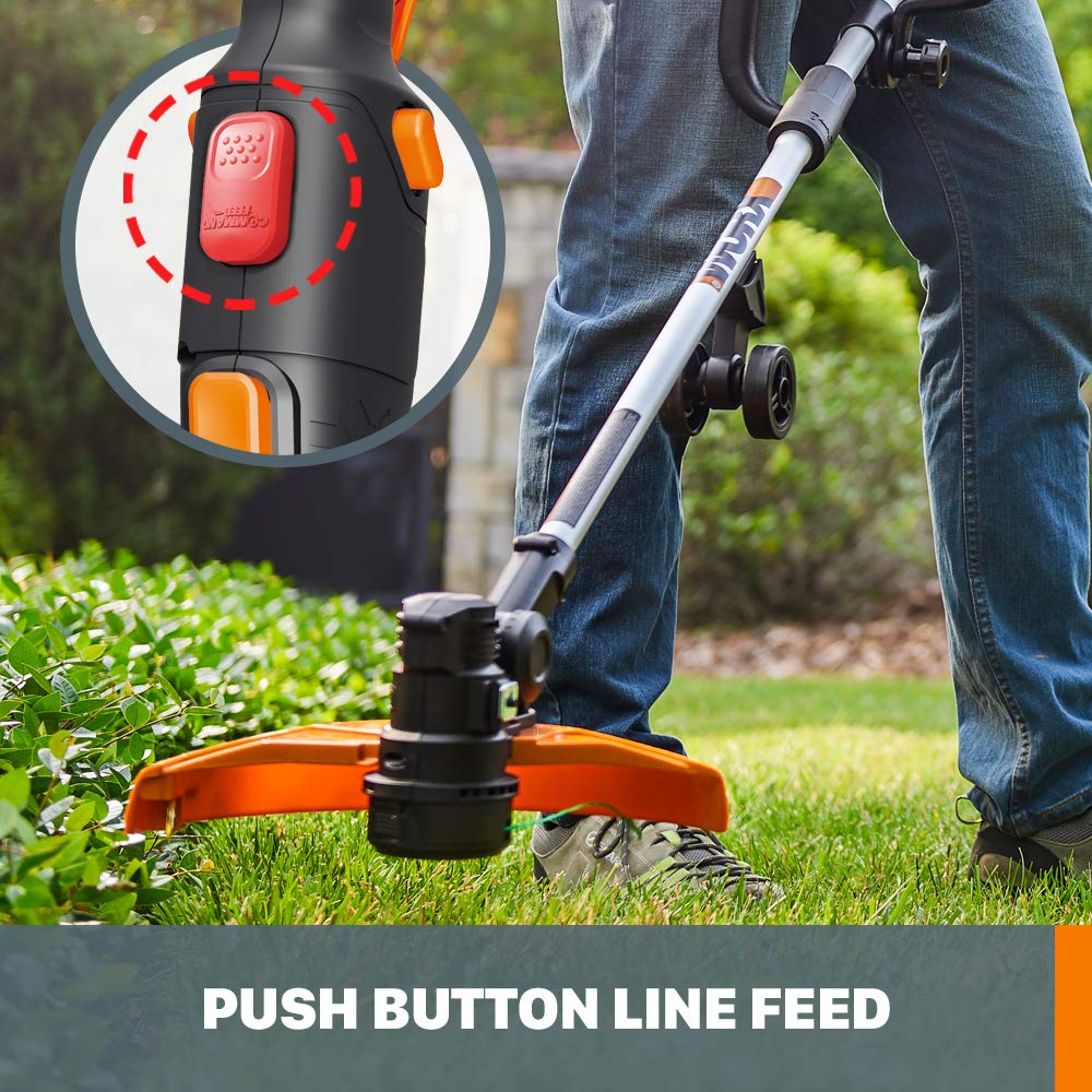 Worx 40V Cordless String Trimmer & Edger - WG184 Electric Weed Wacker with 2 Batteries & Charger, 13