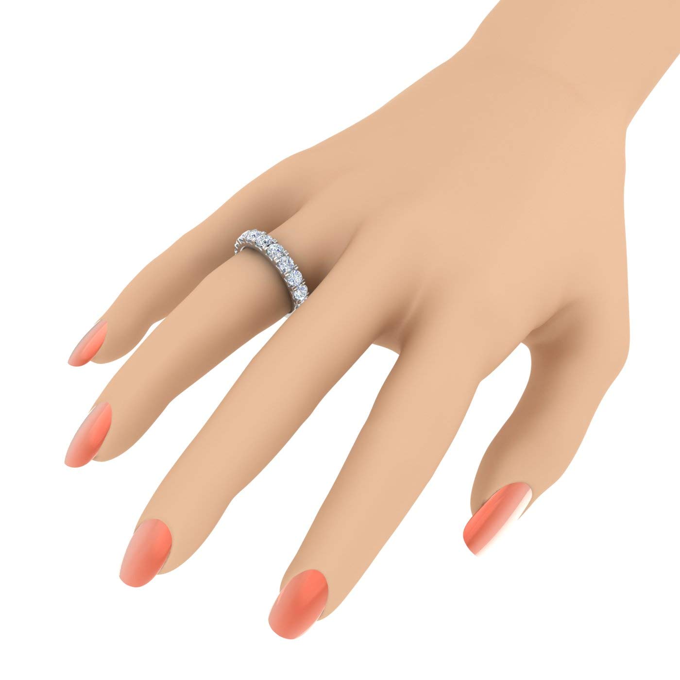 1.5 Carat Diamond Wedding Band Ring for Women in 14K Gold - SI1-SI2 Clarity, Elegant Bridal Jewelry for Engagement, Anniversary & Special Occasions