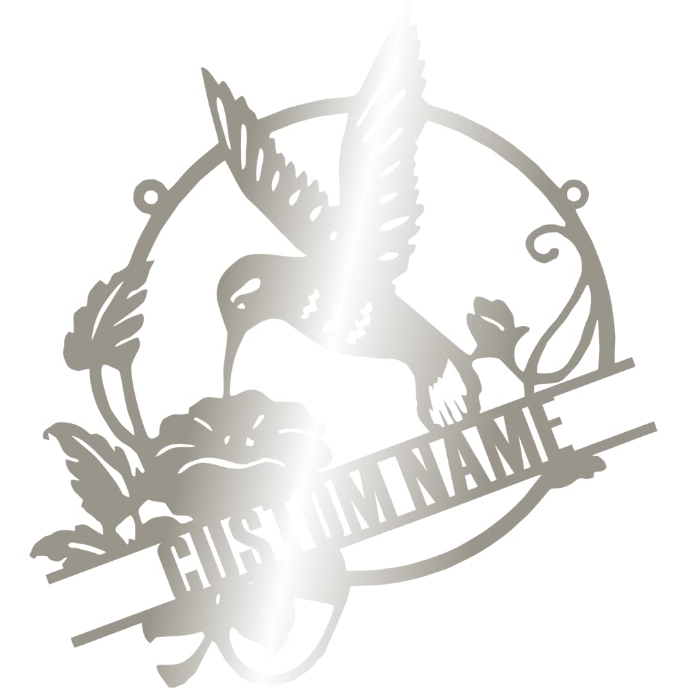 Personalized Metal Hummingbird Sign - Custom Family Name Plaque for Wedding, Anniversary & Home Decor - Durable Outdoor Front Door Sign - Perfect Housewarming Gift for Couples & Families