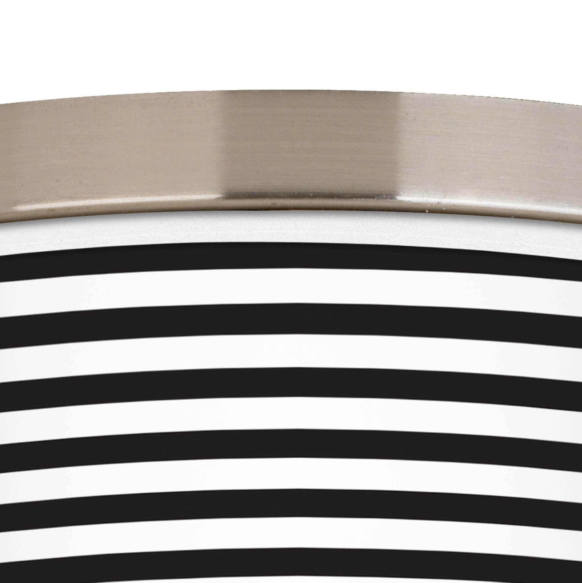 Energy Efficient Black Horizontal Stripe Giclee Ceiling Light with Printed Shade - Modern Home & Office Lighting Fixture for Bedroom, Living Room, Kitchen, and Dining Area