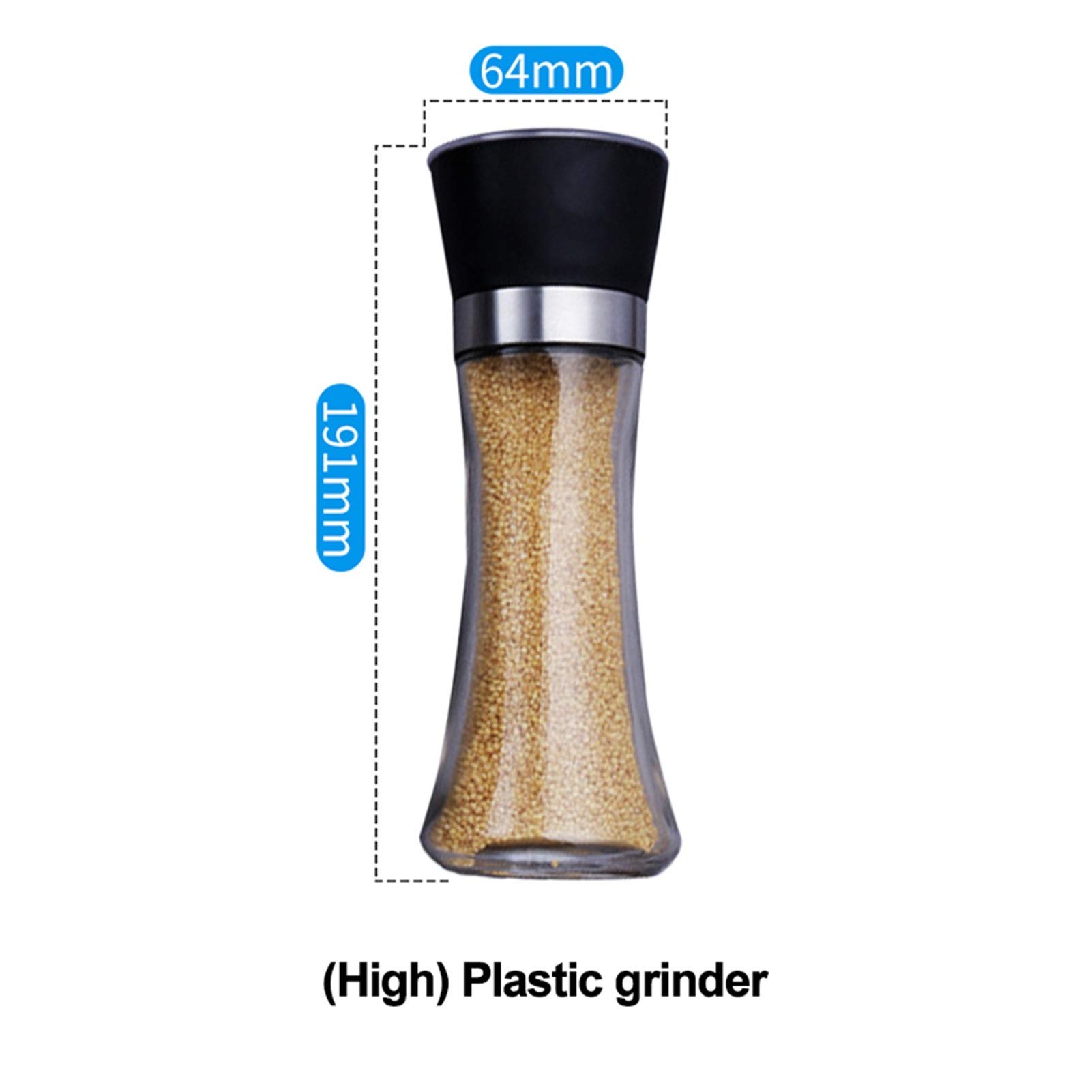 Premium Stainless Steel Salt and Pepper Grinder Set - Manual Adjustable Spice Mill for Kitchen, Herb Grinder with Glass Spice Jar Containers - Perfect for Cooking, Baking, and Seasoning Dishes