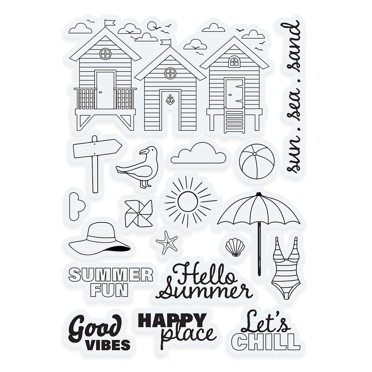 Summer Die & Stamp Collection for Scrapbooking, Card Making, and DIY Crafts - Perfect for Summer Projects and Gifts