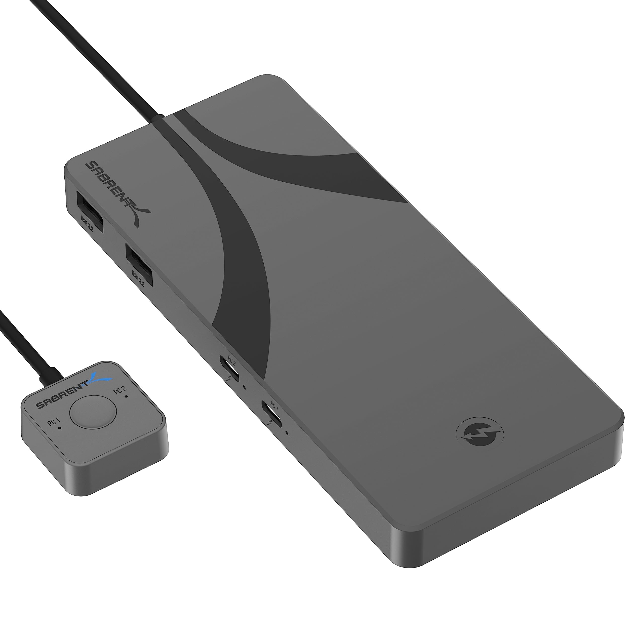Sabrent Thunderbolt 4 KVM Switch - 3x Thunderbolt 4 USB-C 40Gbps, 2x USB-C 60W PD 3.0 Charging, 4x USB-A 3.2 Gen 2x2 10Gbps | 4K@144Hz & 8K@60Hz DSC Support | Perfect for Multi-Computer Workstations, Gaming Setups & Home Office Productivity (SB-TB4K)