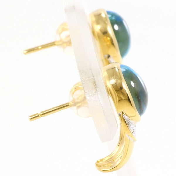 18K Yellow Gold Blue Topaz Diamond Stud Earrings for Women - Elegant Gift for Anniversary, Birthday & Special Occasions