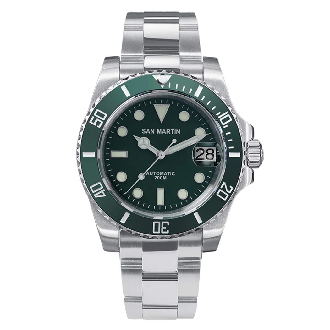 San Martin Men's Luxury Automatic Dive Watch - 200m Waterproof, Super Luminous, Rotating Bezel, Date Display - Perfect for Scuba Diving, Swimming & Outdoor Sports