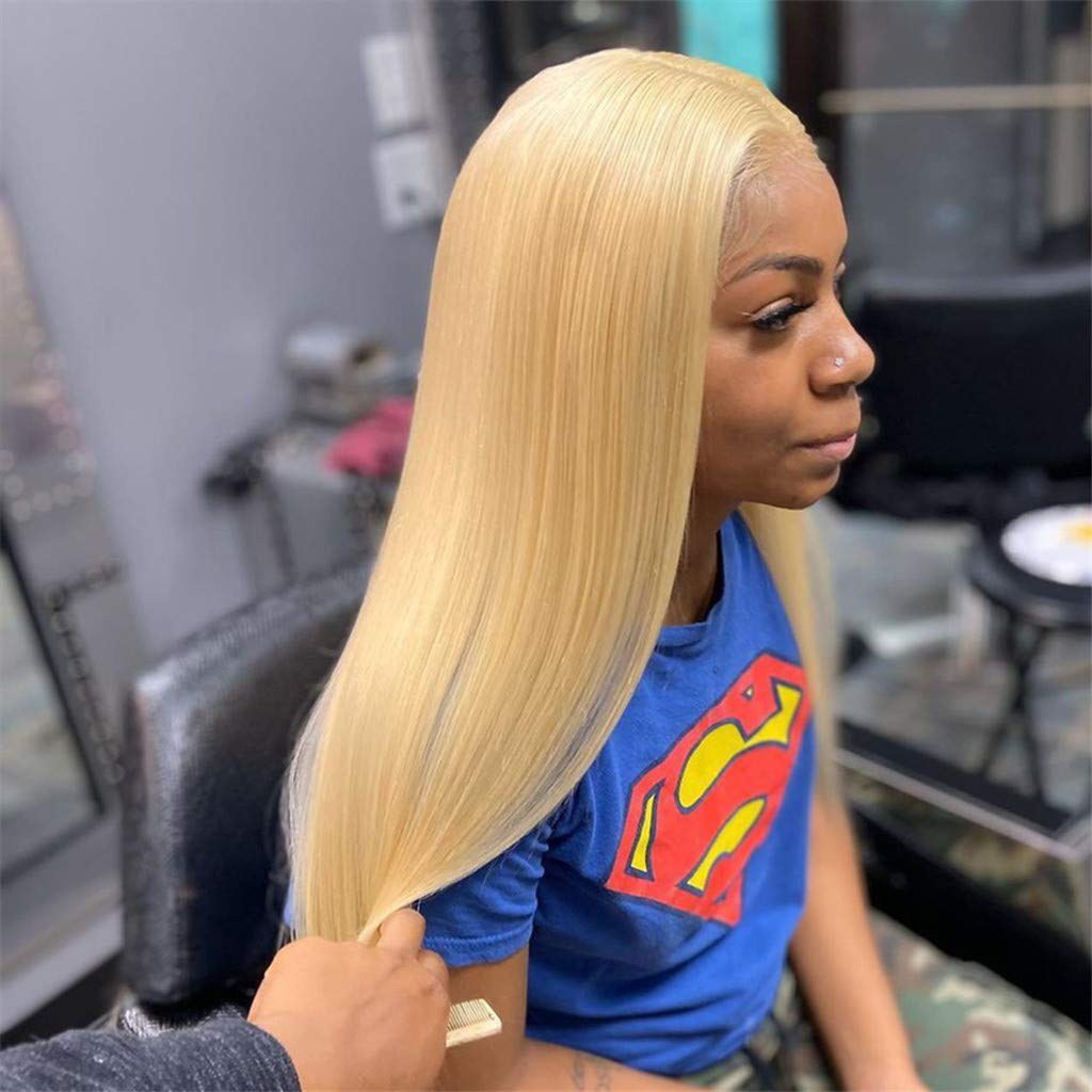 250% Density #613 Blonde Lace Front Wig - Pre Plucked Straight Human Hair Wig for Women (20 Inch) | Natural Look for Daily Wear, Cosplay & Special Occasions
