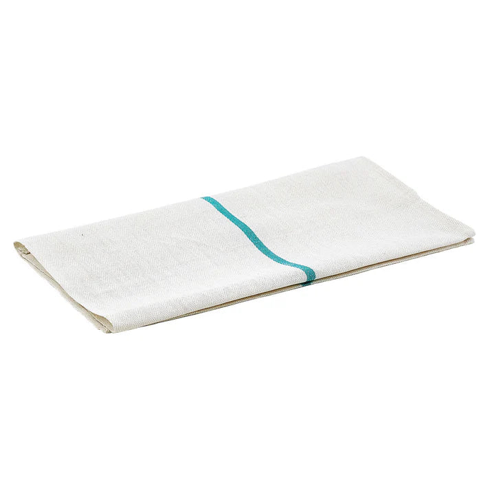 Premium Winco Cotton Herringbone Towel with Green Stripe - 20