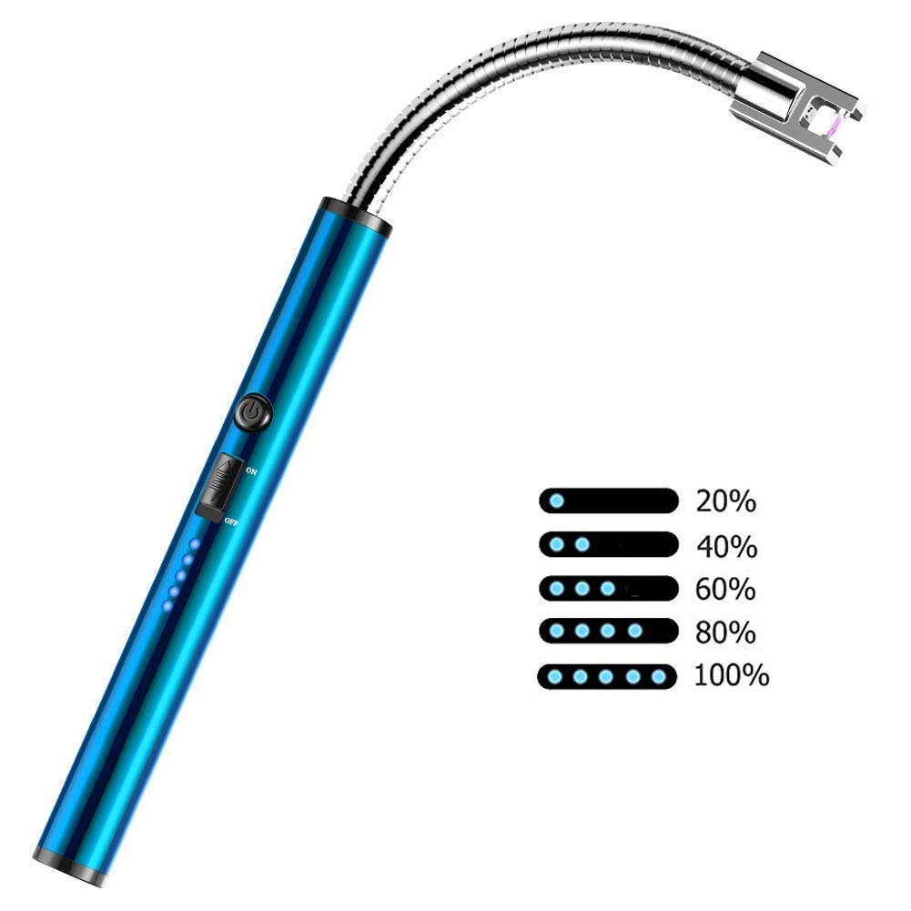 USB Plasma Rechargeable Electric Lighter - Windproof & 360° Flexible for Kitchen, BBQ, Candles, Pooja - Perfect for Camping, Travel & Outdoor Use (Black)
