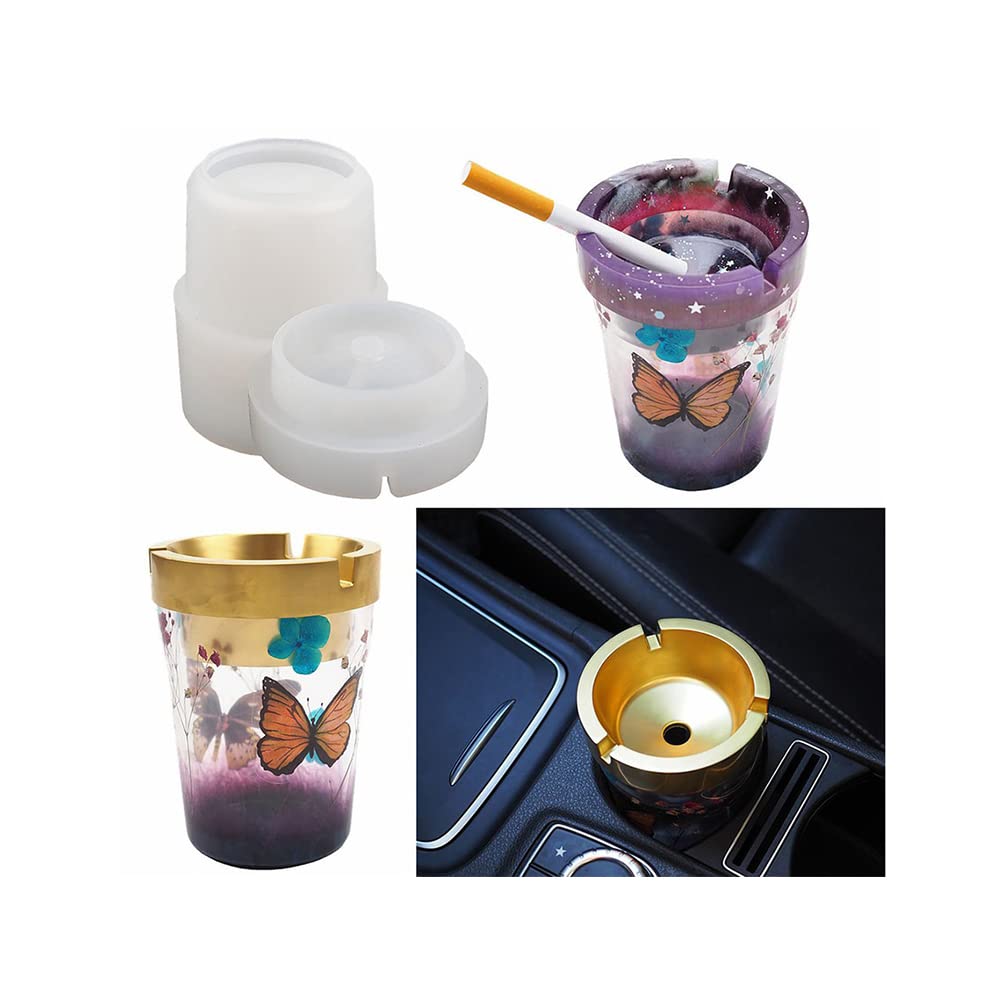 Premium Car Ashtray Silicone Molds for Resin Casting - Double Layer DIY Resin Ashtray Making Kit - Unique Handmade Gifts for Car Enthusiasts & Smokers - Perfect for Home Decor, Craft Projects & Personalized Gifts