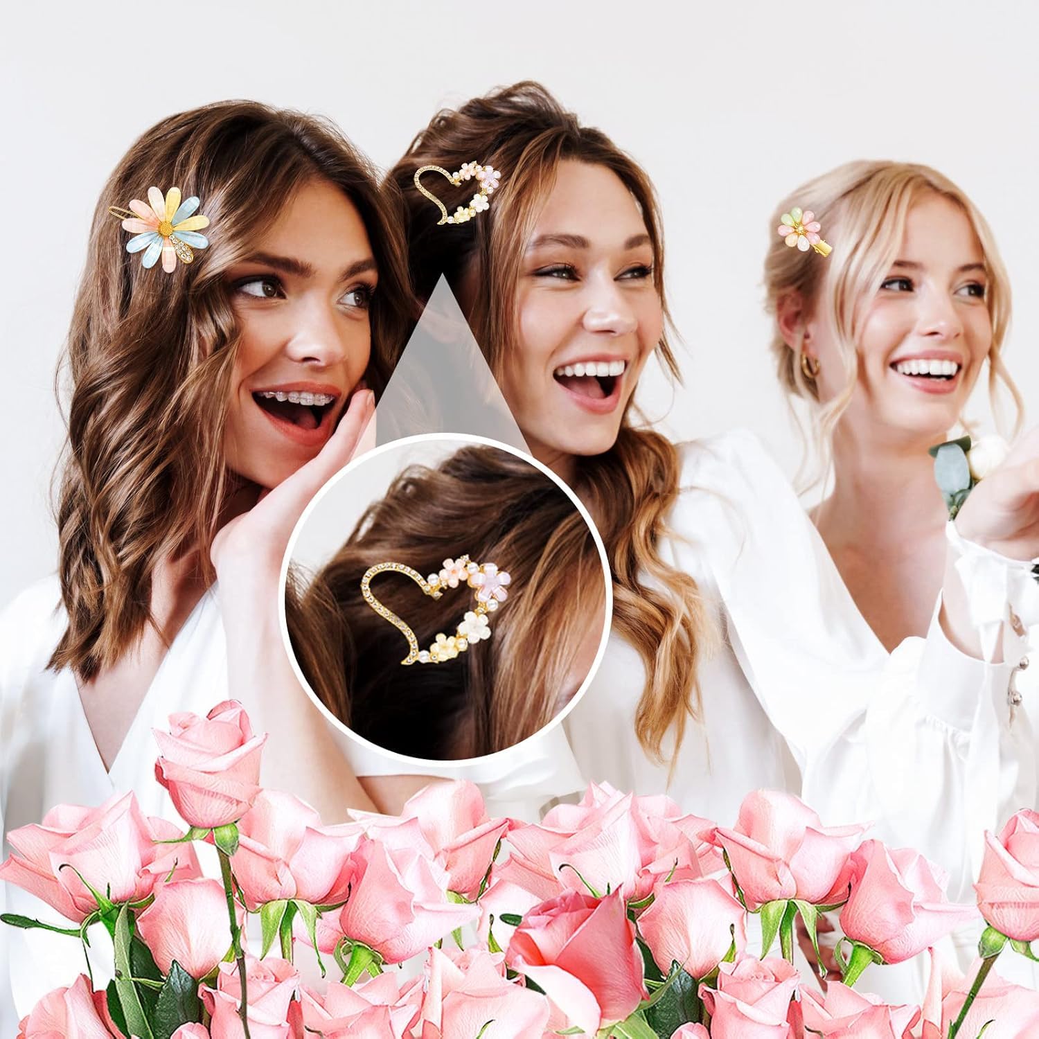 Korean Hair Clips for Women & Girls - Bling Rhinestone Pearl Resin Acrylic Hair Accessories Set | Bobby Pins & Hair Slides for Kids, Teens & Adults | Perfect for Weddings, Parties & Daily Styling