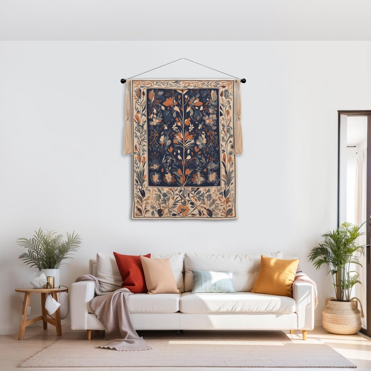 Adjustable Tapestry Hanging Rod 17-32 Inch - Lightweight Wall Decor Hanger Pole for Aesthetic Tapestries, Banners & Room Decor (Black) | Perfect for Bedroom, Living Room & Dorm Decoration