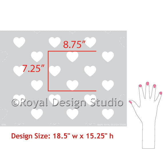 Polka Heart Wall Stencil - Reusable DIY Painting Template for Home Decor, Nursery, Kids Room & Wedding - Perfect for Walls, Furniture & Crafts