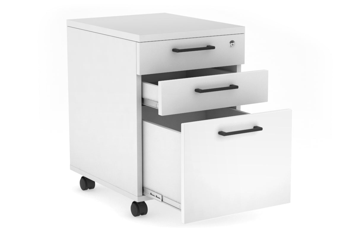 Lockable Mobile Pedestal with File Drawers - Laminate Office Storage Cabinet for Files & Supplies | Perfect for Home Office, Classroom & Workplace Organization