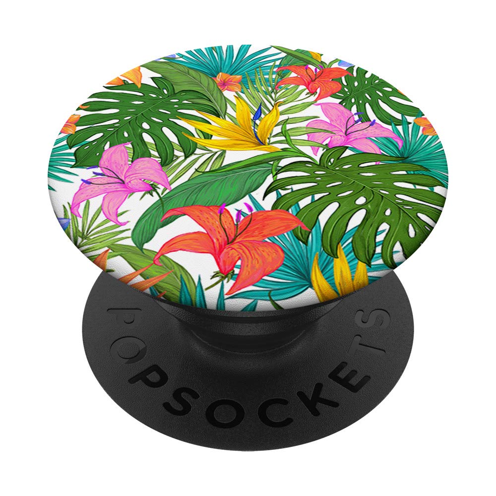Tropical Leaves & Flowers Phone Holder Stand - Perfect Gift for Home, Office, and Travel Use