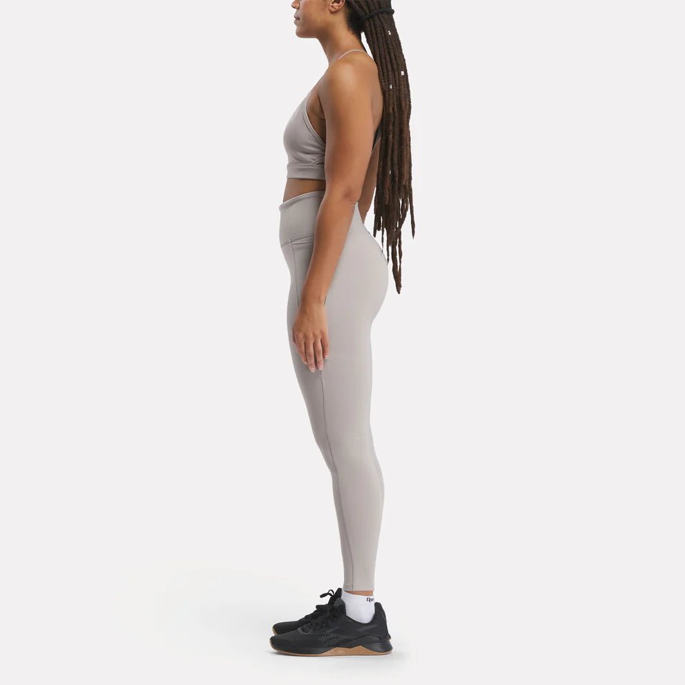 Reebok Women's Lux High-Waist Grey Workout Tights - Perfect for Yoga, Running & Gym