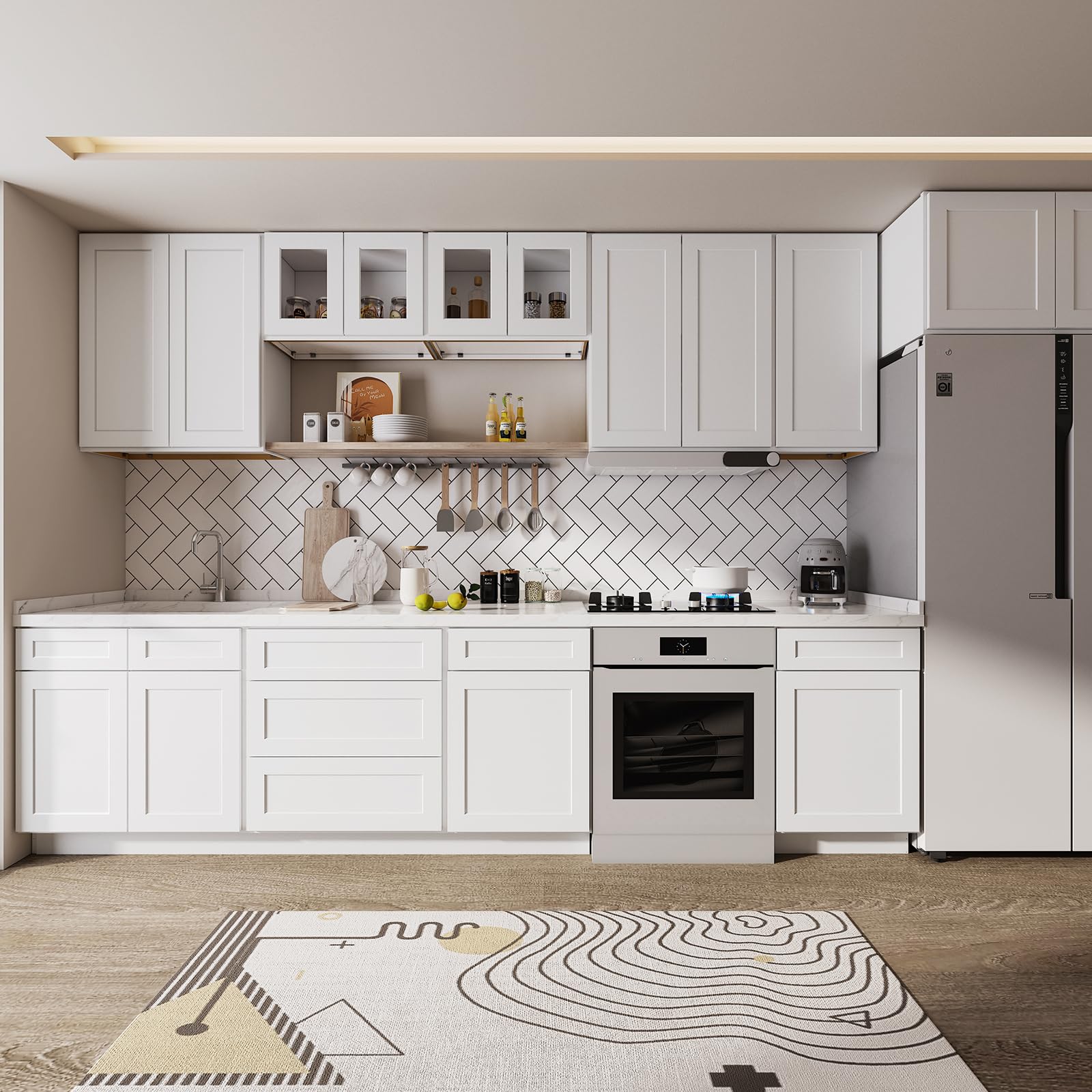ROOMTEC 36 Inch Farmhouse Sink Base Cabinet with Soft-Close Doors - Large Capacity Under Sink Storage Organizer for Kitchen, Bathroom & Laundry - Perfect for Farmhouse Sink Single Bowl Installation & Home Organization