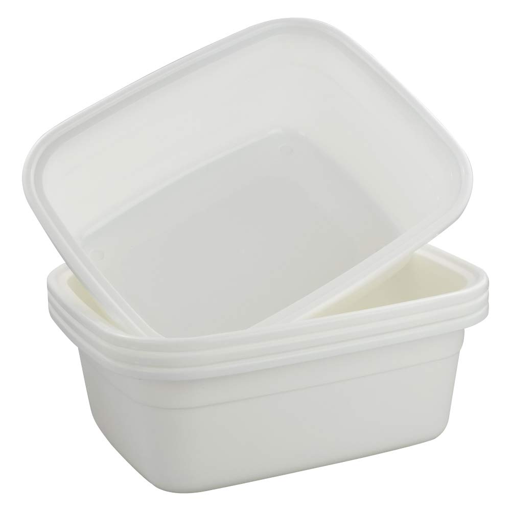 12 Quart Plastic Wash Basin, 4 Pack Dish Pan - Large White Kitchen Sink Container for Washing Dishes, Vegetables, and Laundry | Durable & Multipurpose Cleaning Tub for Home, Camping, and Outdoor Use