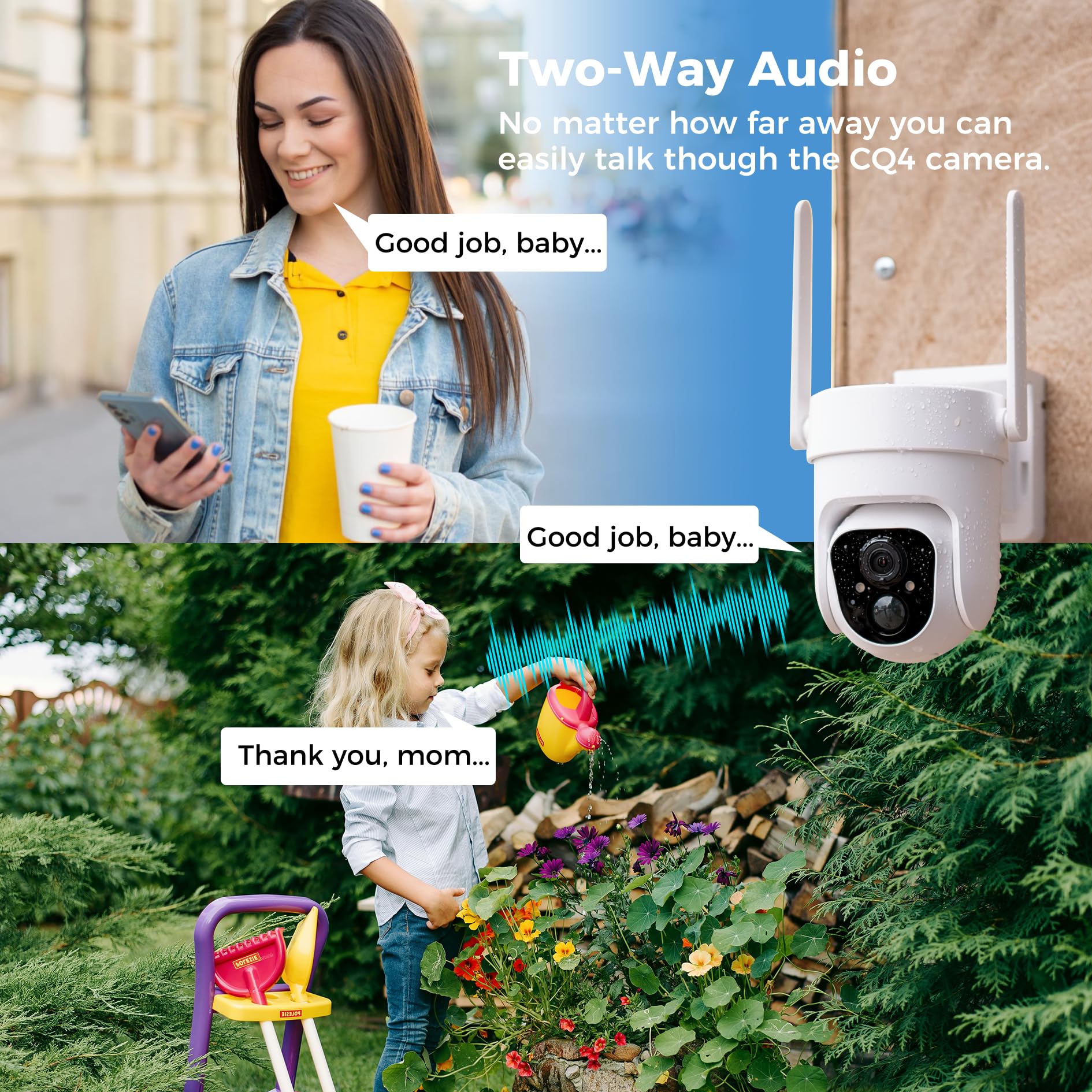 Vicohome 2CQ4 2K AI Solar Wireless Outdoor Security Camera - Battery Powered, Color Night Vision, 2-Way Audio, Motion Detection, Easy Setup, Alarm Siren - 180-Day Exchange Policy - Ideal for Home Security, Yard Monitoring & Property Protection