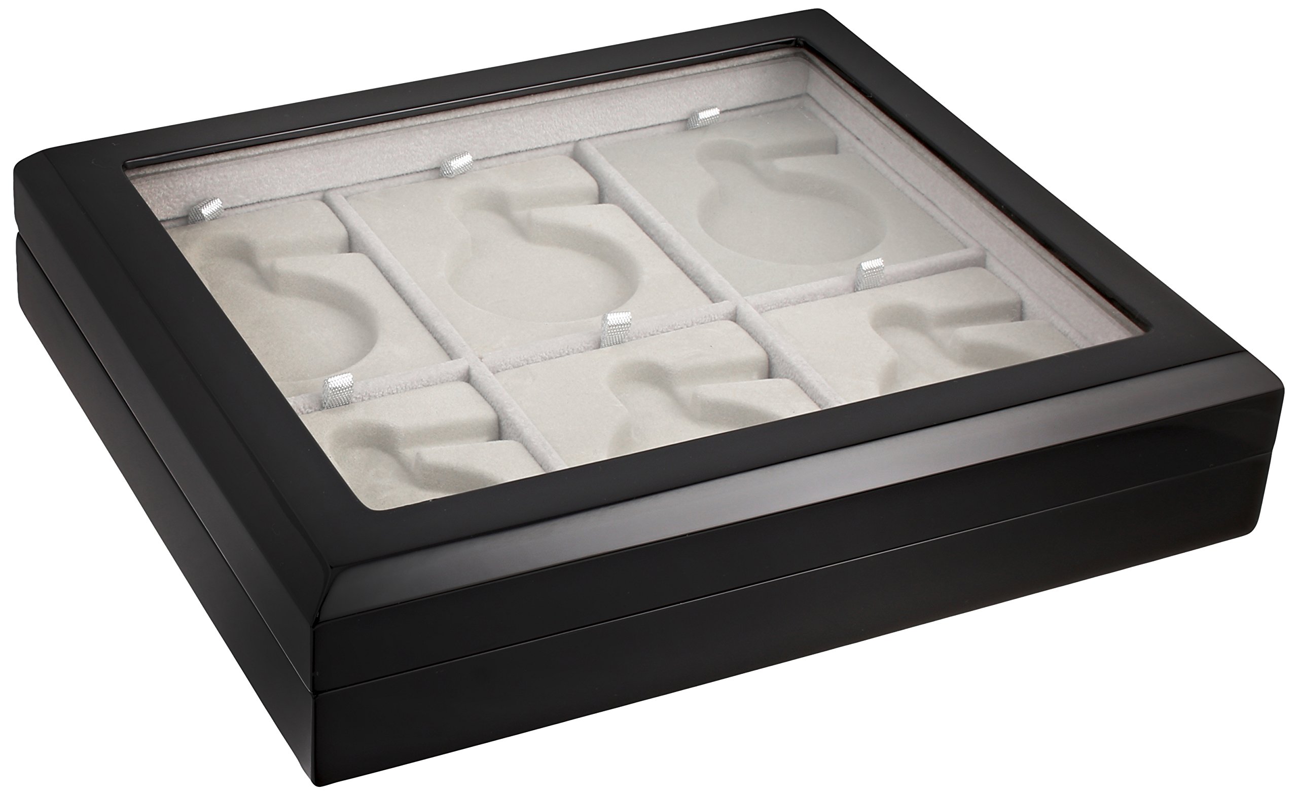 Charles-Hubert Paris ICD-13 Wooden Watch Box - Premium Wood Watch Storage Case for Men & Women - Perfect for Jewelry, Watches & Collectibles Organization at Home or Travel