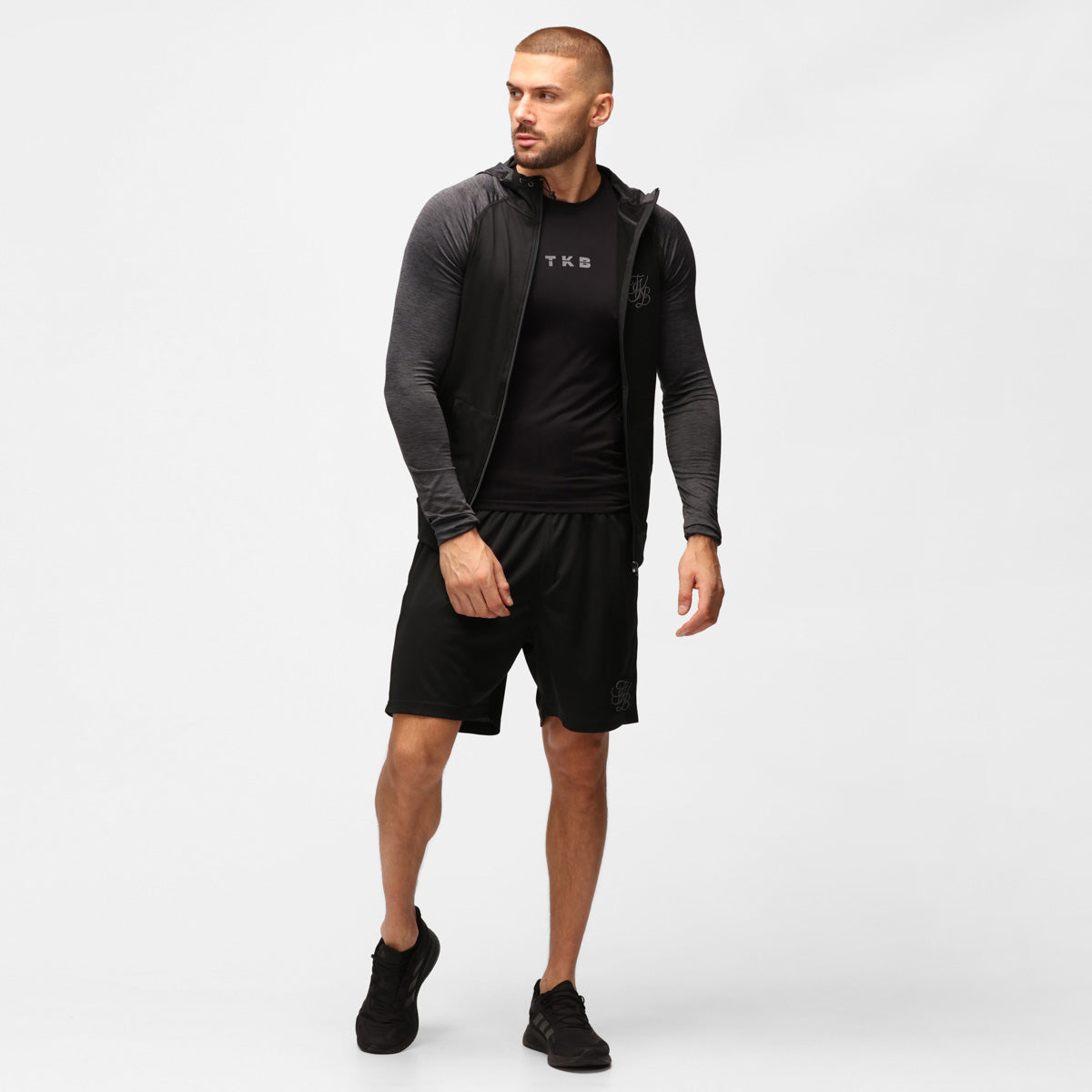TKB Men's Slate Melange Zip-Up Hoodie - Stylish & Comfortable Pullover for Casual Wear, Gym, and Outdoor Activities