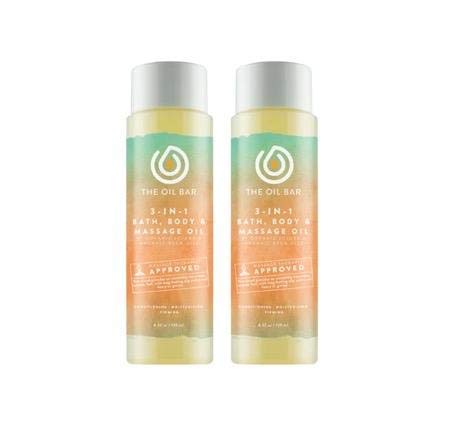 Apricot Peach Daiquiri Scented 3-in-1 Bath, Body & Massage Oil - 2 Pack (4 oz Each) for Relaxing Spa Nights & Romantic Gifts
