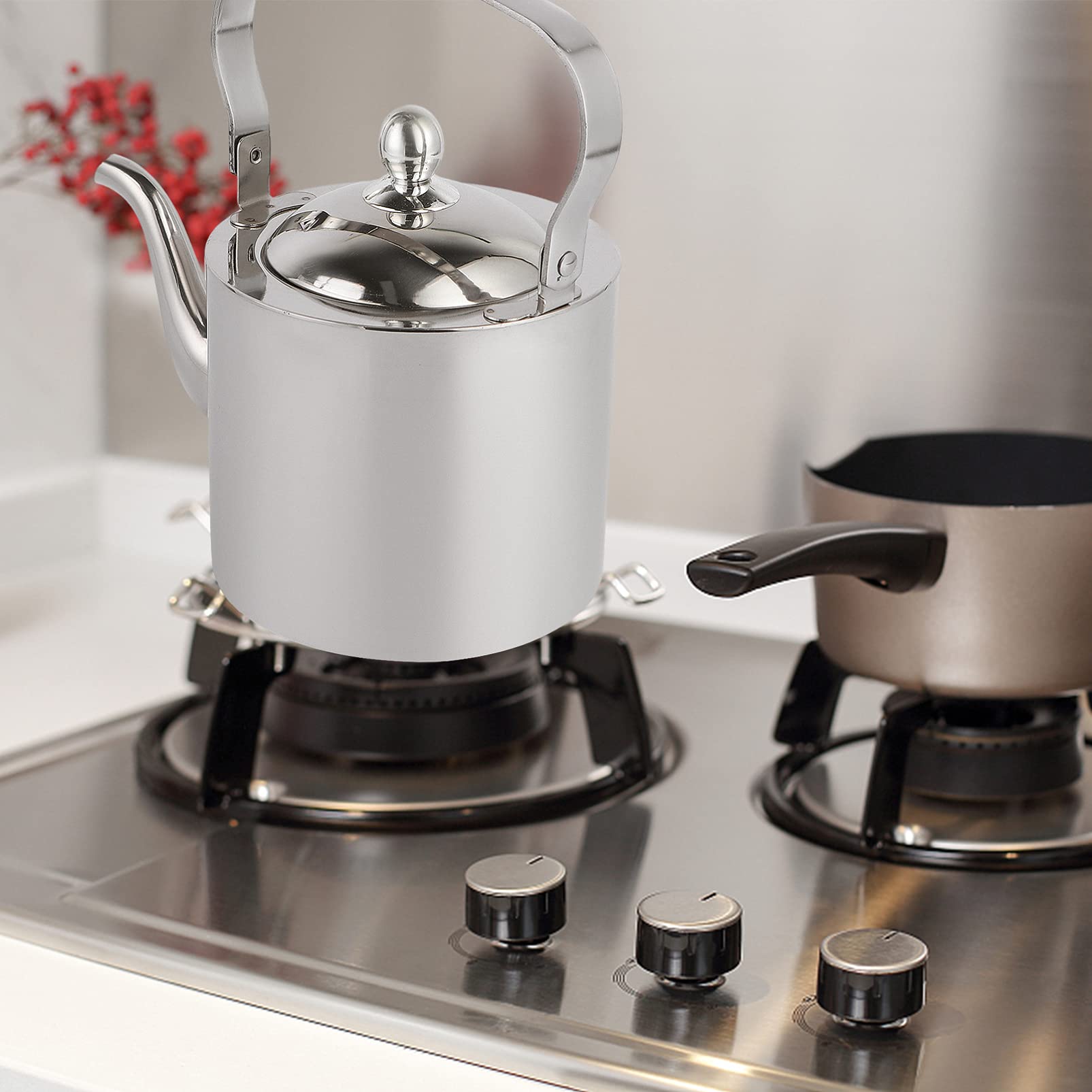 Stainless Steel Tea Kettle with Infuser - Large Stovetop Safe Teapot for Loose Leaf & Herbal Tea | Perfect for Home, Office & Outdoor Tea Brewing