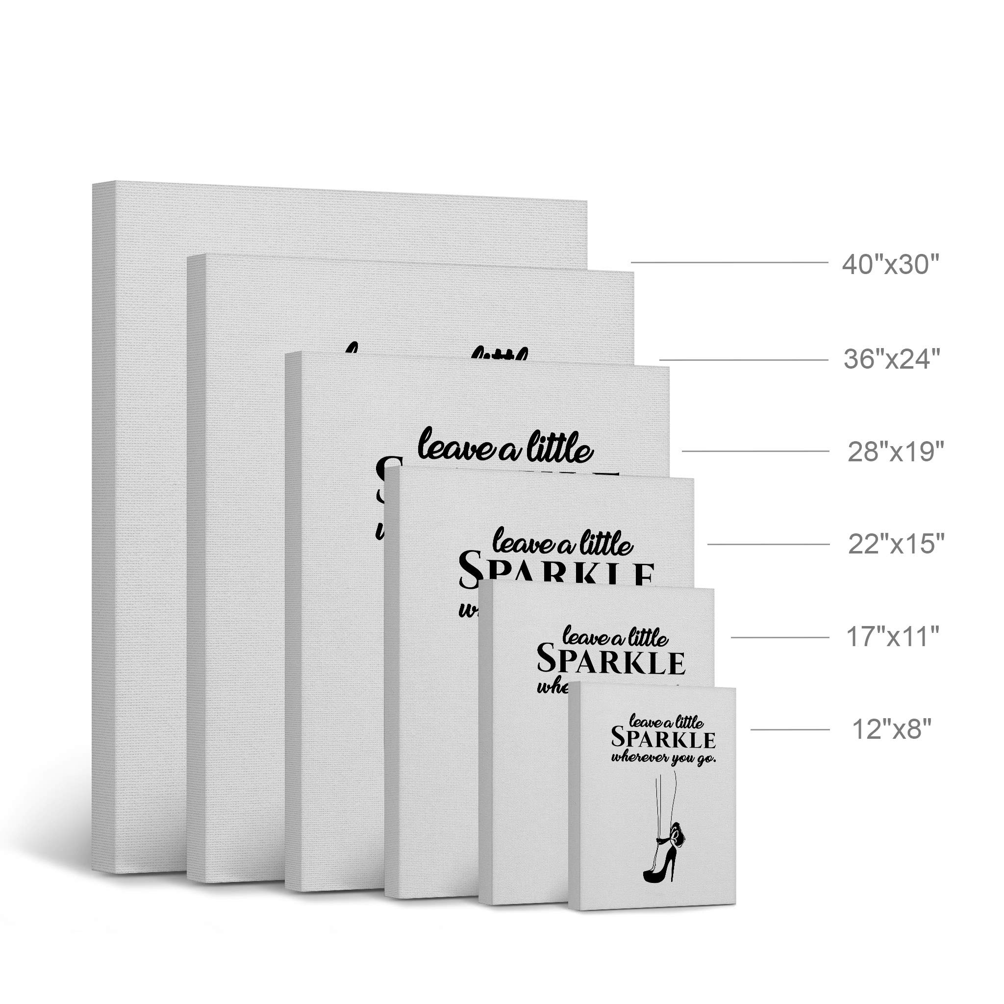 Smile Art Design 'Leave a Little Sparkle Wherever You Go' Quote High Heels Sketch Glam Fashion Canvas Print - Wall Art for Bathroom, Girls Room, Women's Dorm, Bedroom & Living Room Decor - Ready to Hang 36x24 Inches - Perfect for Home, Office & Gift Giving