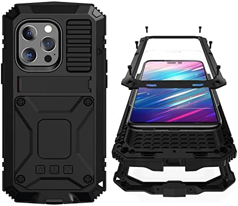Simicoo iPhone 14 Plus Case with Screen Protector & Camera Protector - Shockproof, Dustproof Metal Cover in Yellow - Perfect for Outdoor Activities & Daily Protection