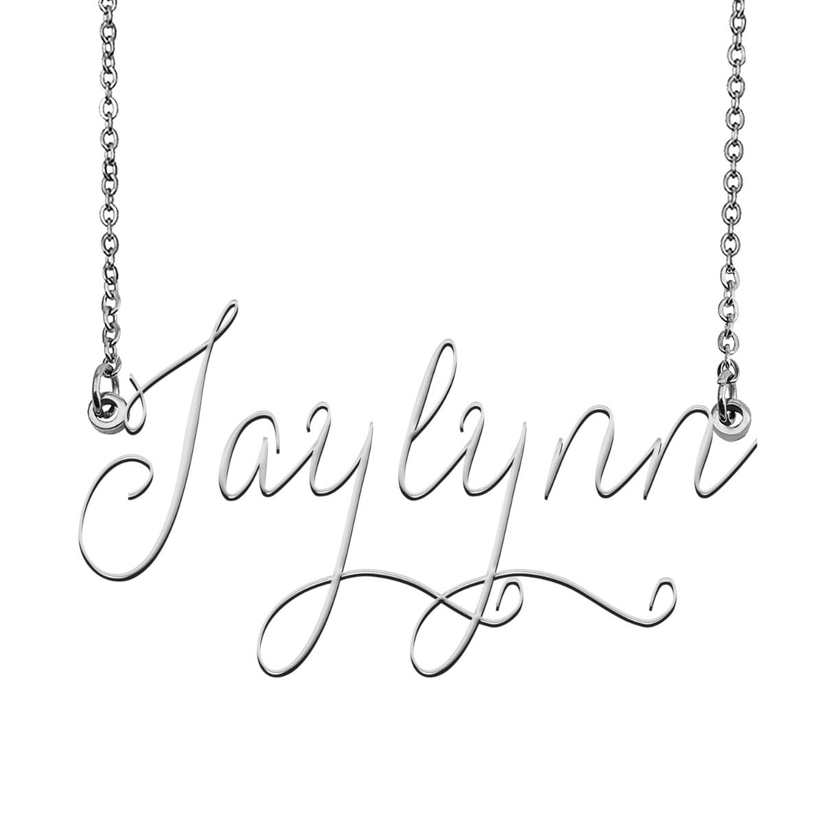 Jaylynn Custom Name Necklace - Personalized Name Plate Jewelry for Women, Birthday Gift, Engraved Gold/Silver Pendant - Perfect for Anniversaries, Valentine's Day & Special Occasions