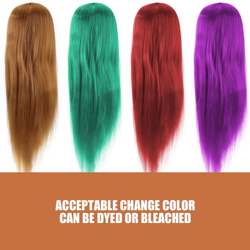 Professional Hair Practice Manikin Head with Long Straight Golden Synthetic Hair - 40% Real Hair for Braiding, Styling & Cosmetology Training - Perfect for Salon Practice, Makeup Application & Hairstyling Classes