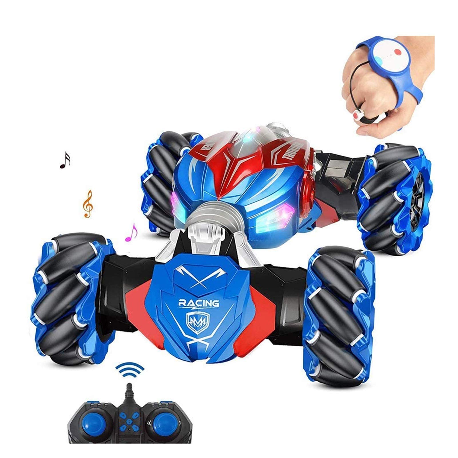 Zinhsq RC Stunt Car - 4WD 2.4GHz Remote Control Gesture Sensor Off-Road Vehicle with 360° Flips, LED Lights & Music - Best Toy Cars for Boys & Girls Birthday Gifts - Perfect for Indoor/Outdoor Play, Backyard Racing & Kids Party Entertainment