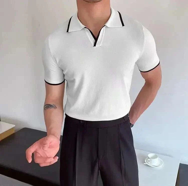 Men's Polo Collar Relaxed Fit T-Shirt - Comfortable Casual Short Sleeve Shirt for Everyday Wear, Golf, and Outdoor Activities
