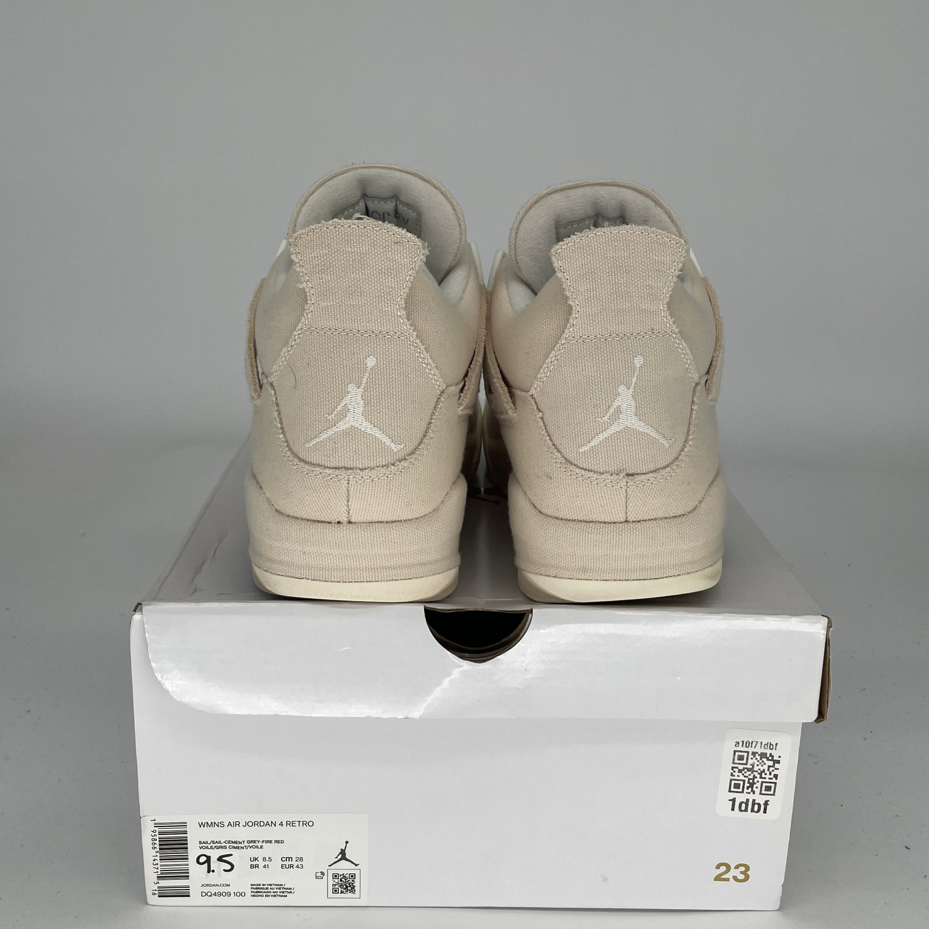 Original Air Jordan 4 Retro 'Blank Canvas' Women's Shoes Size 9.5/11W - DQ4909-100 | Basketball Sneakers for Women, Casual Streetwear Fashion & Gym Workouts