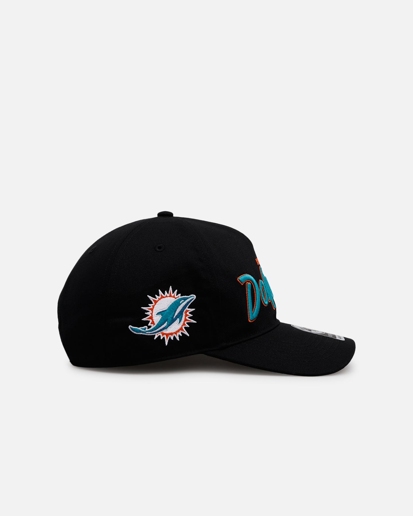 47 Brand Miami Dolphins 'Black Dome Script' 47 Hitch Snapback Hat - Adjustable Black Baseball Cap for Men & Women - Perfect for Football Games, Sports Events & Casual Wear