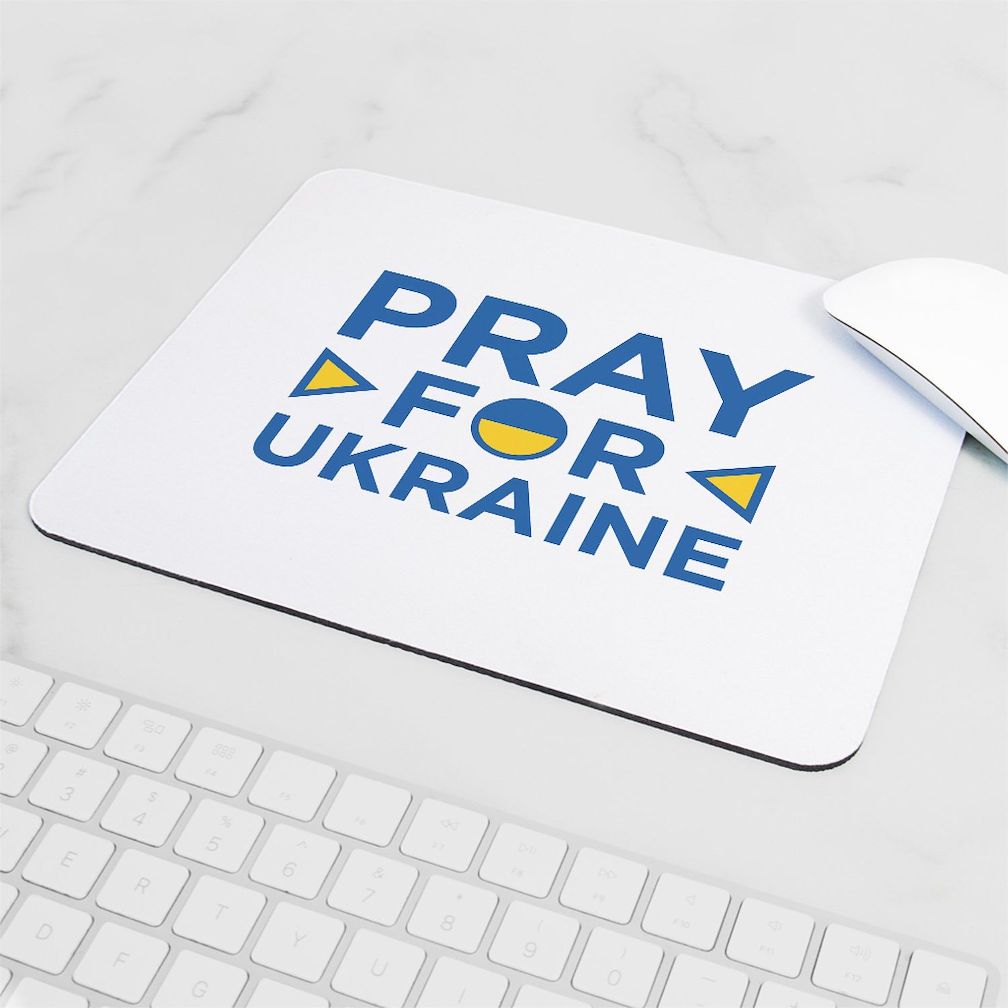 Pray for Ukraine Non-Slip Rubber Gaming Mouse Pad - Perfect for Office, Home & Gaming Setup | CafePress