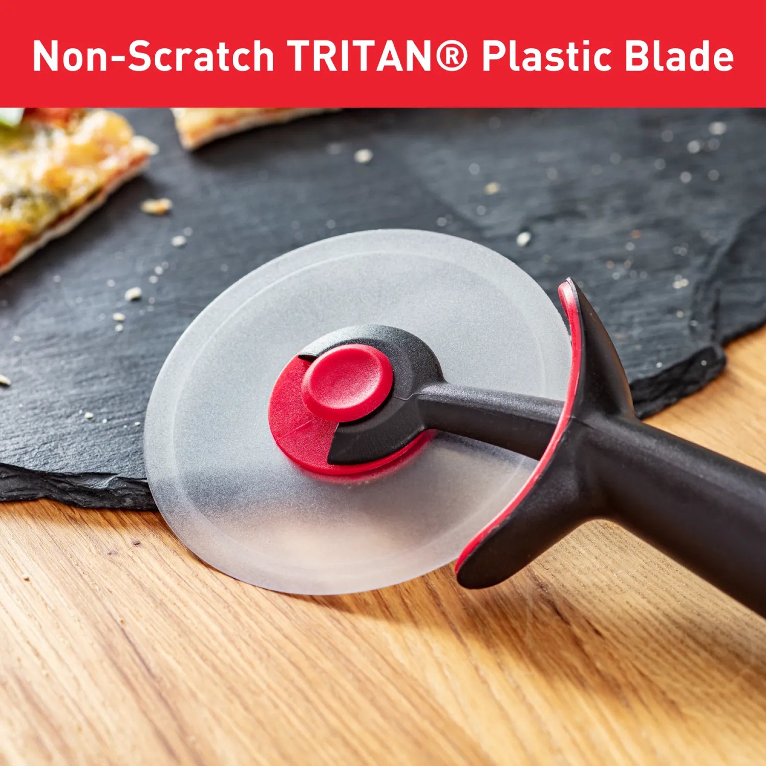 Tefal Ingenio Pizza Cutter K2071114 - Stainless Steel Blade, Ergonomic Handle for Easy Slicing - Perfect for Home Kitchen, Parties, and Restaurant Use