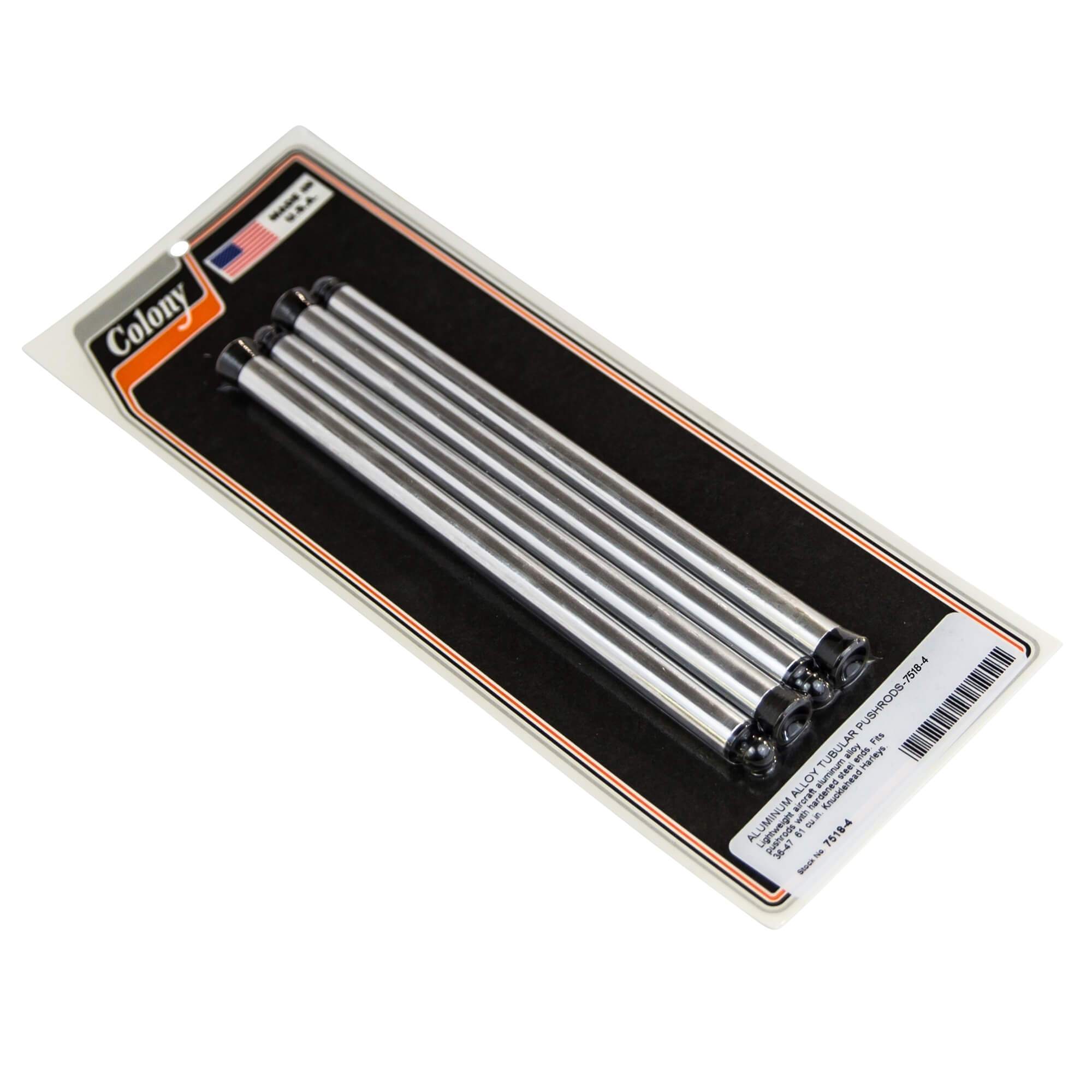 4 Pack Aluminum Alloy Tubular Pushrods for 1936-1947 Harley Davidson Knucklehead 61ci Engine - High Performance Motorcycle Upgrade for Vintage Bike Restoration & Racing